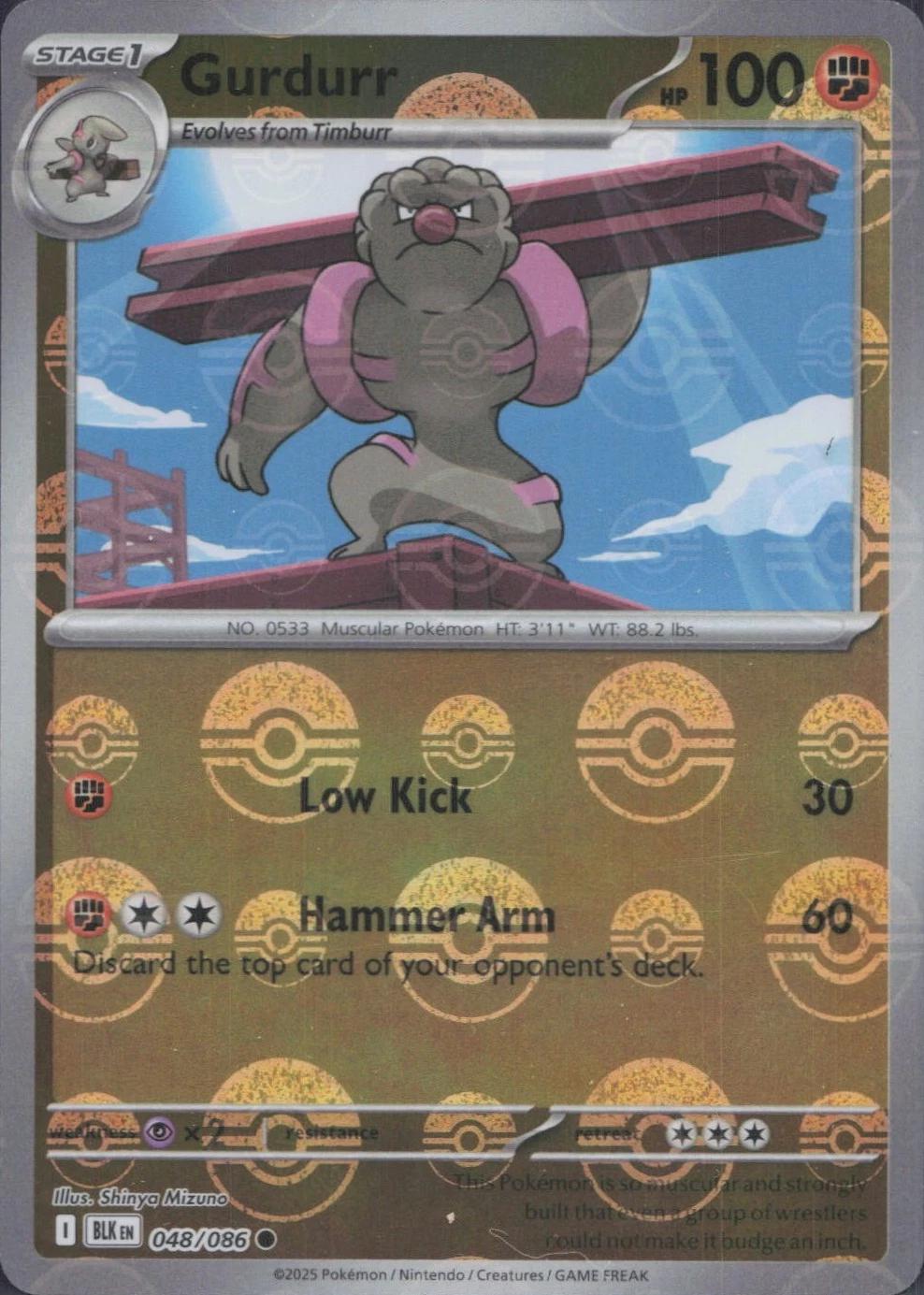 Black Bolt Gurdurr [Poke-Ball] Pokémon card